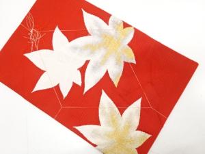 未使用品　絽　楓模様織り出し　名古屋帯